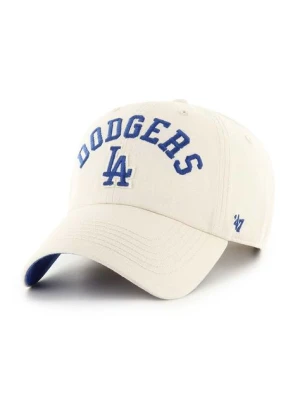 47 brand czapka z daszkiem bawełniana MLB Los Angeles Dodgers kolor beżowy z aplikacją B-CLBFB12GWS-Y0