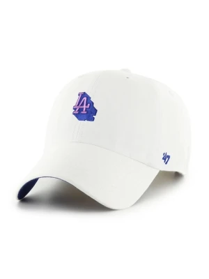 47 brand czapka z daszkiem bawełniana MLB Los Angeles Dodgers kolor biały gładka B-CHPCU12GWS-WHA