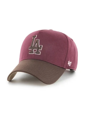 47 brand czapka z daszkiem bawełniana MLB Los Angeles Dodgers kolor bordowy BCPTN-MDTTC12GWP-KM12
