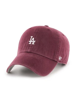 47 brand czapka z daszkiem bawełniana MLB Los Angeles Dodgers kolor bordowy z aplikacją B-BSRNR12GWS-KMA