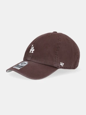 47 brand czapka z daszkiem bawełniana MLB Los Angeles Dodgers kolor brązowy B-BSRNR12GWS-BWA