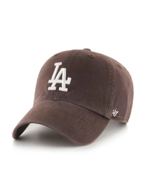 47 brand czapka z daszkiem bawełniana MLB Los Angeles Dodgers kolor brązowy z aplikacją B-NLRGW12GWS-BWA
