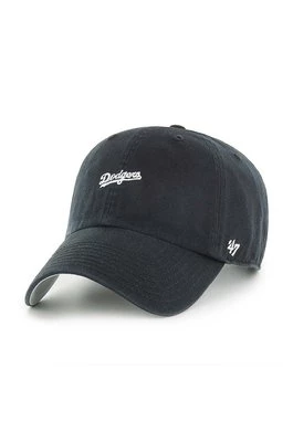 47 brand czapka z daszkiem bawełniana MLB Los Angeles Dodgers kolor czarny z aplikacją B-BSRNS12GWS-BKA