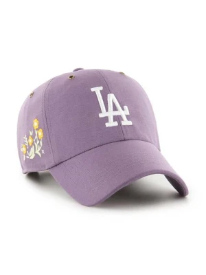 47 brand czapka z daszkiem bawełniana MLB Los Angeles Dodgers kolor fioletowy z aplikacją B-PTLSD12GWS-II