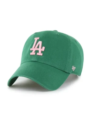 47 brand czapka z daszkiem bawełniana MLB Los Angeles Dodgers kolor zielony gładka B-RGW12GWS-KYB