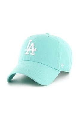 47 brand czapka z daszkiem bawełniana MLB Los Angeles Dodgers kolor zielony z aplikacją B-NLRGW12GWS-TFA