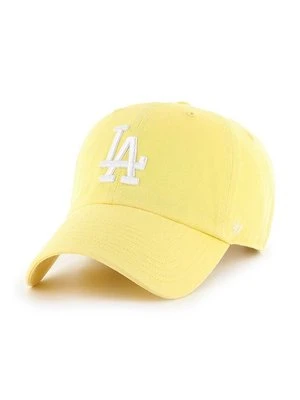 47 brand czapka z daszkiem bawełniana MLB Los Angeles Dodgers kolor żółty z aplikacją