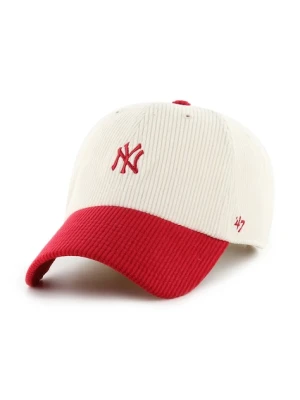 47 brand czapka z daszkiem bawełniana MLB New York Yankees kolor beżowy B-TCBRT17EWS-NTB