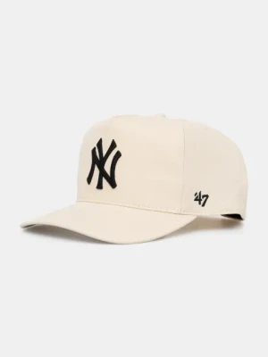 47 brand czapka z daszkiem bawełniana MLB New York Yankees kolor beżowy gładka B-FHTCH17GWP-NTA