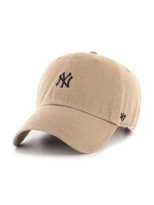 47 brand czapka z daszkiem bawełniana MLB New York Yankees kolor beżowy z aplikacją