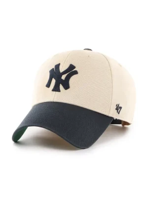 47 brand czapka z daszkiem bawełniana MLB New York Yankees kolor biały z aplikacją B-FIRFD17HTP-SS