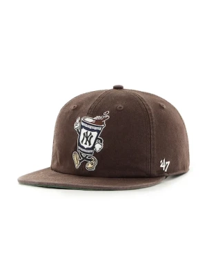 47 brand czapka z daszkiem bawełniana MLB New York Yankees kolor brązowy B-CARRL17GWP-BW