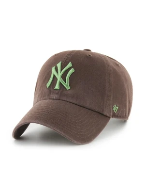 47 brand czapka z daszkiem bawełniana MLB New York Yankees kolor brązowy B-NLRGW17GWS-BWI