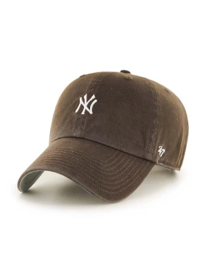 47 brand czapka z daszkiem bawełniana MLB New York Yankees kolor brązowy z aplikacją B-BSRNR17GWS-BW
