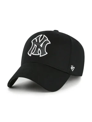 47 brand czapka z daszkiem bawełniana MLB New York Yankees kolor czarny z aplikacją B-FIJMP17CTP-BK
