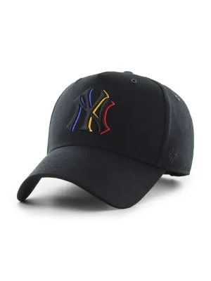 47 brand czapka z daszkiem bawełniana MLB New York Yankees kolor czarny z aplikacją B-PRPDT17GWP-BK