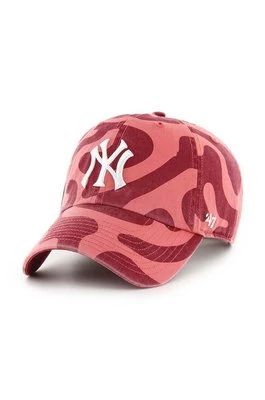 47 brand czapka z daszkiem bawełniana MLB New York Yankees kolor czerwony wzorzysta B-FRFMC17GWS-IR