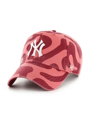 47 brand czapka z daszkiem bawełniana MLB New York Yankees kolor czerwony wzorzysta B-FRFMC17GWS-IR