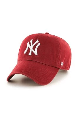 47 brand czapka z daszkiem bawełniana MLB New York Yankees kolor czerwony z aplikacją B-RGW17GWS-RZ