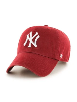 47 brand czapka z daszkiem bawełniana MLB New York Yankees kolor czerwony z aplikacją B-RGW17GWS-RZ