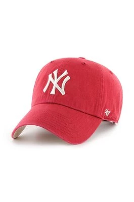 47 brand czapka z daszkiem bawełniana MLB New York Yankees kolor czerwony z aplikacją BCWS-DBLUN17GWS-XY96