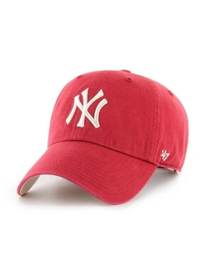 47 brand czapka z daszkiem bawełniana MLB New York Yankees kolor czerwony z aplikacją BCWS-DBLUN17GWS-XY96