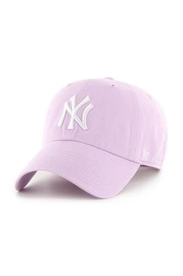 47 brand czapka z daszkiem bawełniana MLB New York Yankees kolor fioletowy z aplikacją B-NLRGW17GWS-YX