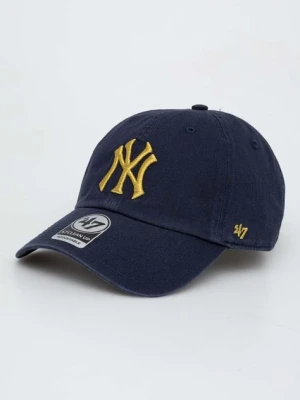 47 brand czapka z daszkiem bawełniana MLB New York Yankees kolor granatowy z aplikacją