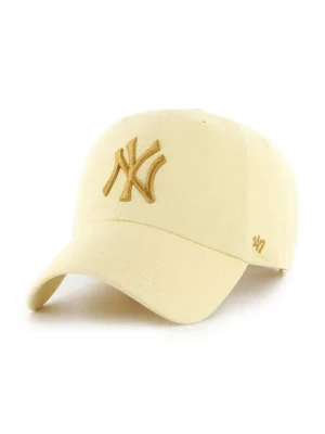 47 brand czapka z daszkiem bawełniana MLB New York Yankees kolor pomarańczowy gładka B-RGW17GWS-H6