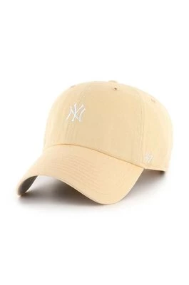 47 brand czapka z daszkiem bawełniana MLB New York Yankees kolor pomarańczowy z aplikacją B-BSRNR17GWS-AF