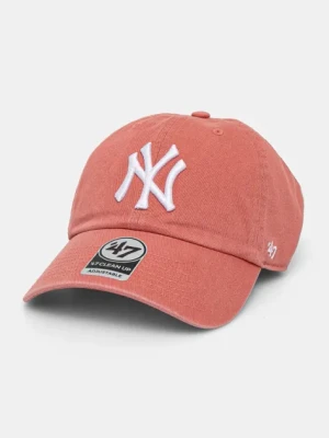 Zdjęcie produktu 47 brand czapka z daszkiem bawełniana MLB New York Yankees kolor różowy z aplikacją B-RGW17GWS-IR