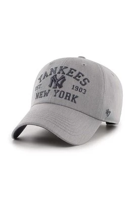 47 brand czapka z daszkiem bawełniana MLB New York Yankees kolor szary z aplikacją BCPTN-MLDAR17KHS-GY10