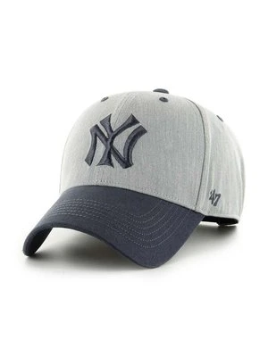 47 brand czapka z daszkiem bawełniana MLB New York Yankees kolor szary z aplikacją BCPTN-MLDTT17KHP-GY10