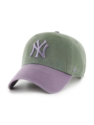 47 brand czapka z daszkiem bawełniana MLB New York Yankees kolor zielony B-NLTRG17GWS-MS