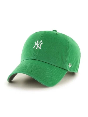 47 brand czapka z daszkiem bawełniana MLB New York Yankees kolor zielony z aplikacją B-BSRNR17GWS-KY