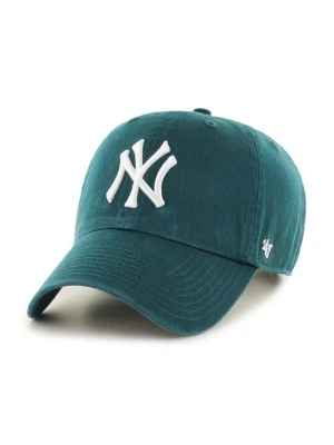 47 brand czapka z daszkiem bawełniana MLB New York Yankees kolor zielony z aplikacją B-RGW17GWS-PG