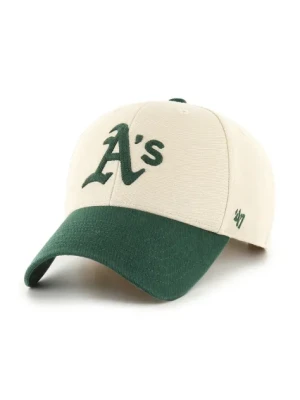 47 brand czapka z daszkiem bawełniana MLB Oakland Athletics kolor biały z aplikacją B-FIRFD18HTP-SS