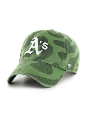 47 brand czapka z daszkiem bawełniana MLB Oakland Athletics kolor zielony wzorzysta B-FRFMC18GWS-FF