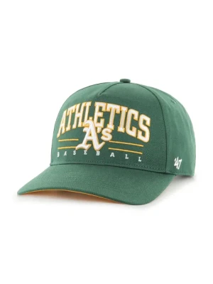 47 brand czapka z daszkiem bawełniana MLB Oakland Athletics kolor zielony z aplikacją B-RSCOE18GWP-DG