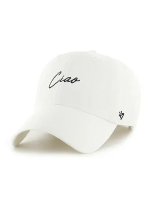 47 brand czapka z daszkiem bawełniana Phrase Base Runner Icon kolor biały gładka XX-BSRIC1411GWS-WHH