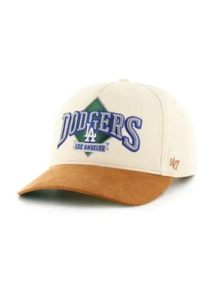 47 brand czapka z daszkiem MLB Los Angeles Dodgers kolor beżowy z aplikacją B-DMOND12GWP-NT