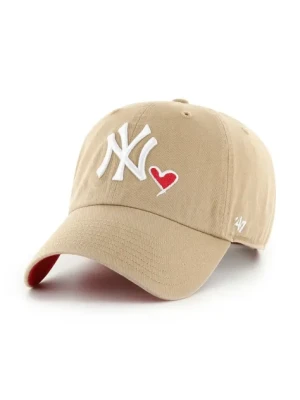 47 brand czapka z daszkiem MLB New York Yankees kolor beżowy gładka B-ICONC17GWS-KH