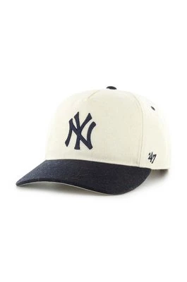 47 brand czapka z daszkiem MLB New York Yankees kolor beżowy z aplikacją B-CHSHT17WIP-NT