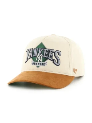 47 brand czapka z daszkiem MLB New York Yankees kolor beżowy z aplikacją B-DMOND17GWP-NT