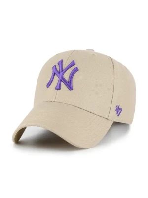47 brand czapka z daszkiem MLB New York Yankees kolor beżowy z aplikacją B-MVPSP17WBP-KHP