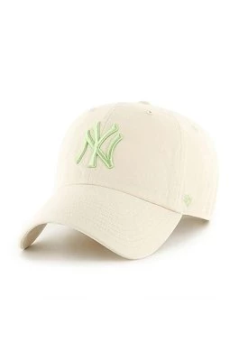 47 brand czapka z daszkiem MLB New York Yankees kolor beżowy z aplikacją B-NLRGW17GWS-NTO