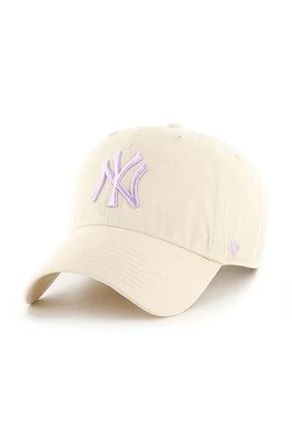 47 brand czapka z daszkiem MLB New York Yankees kolor beżowy z aplikacją B-NLRGW17GWS-NTP