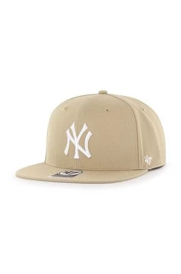 47 brand czapka z daszkiem MLB New York Yankees kolor beżowy z aplikacją B-NSHOT17WBP-KHB