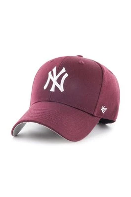 47 brand czapka z daszkiem MLB New York Yankees kolor bordowy z aplikacją