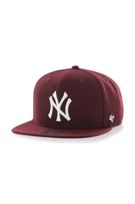 47 brand czapka z daszkiem MLB New York Yankees kolor bordowy z aplikacją B-NSHOT17WBP-KM